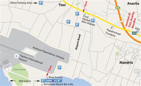 paphos airport parking map